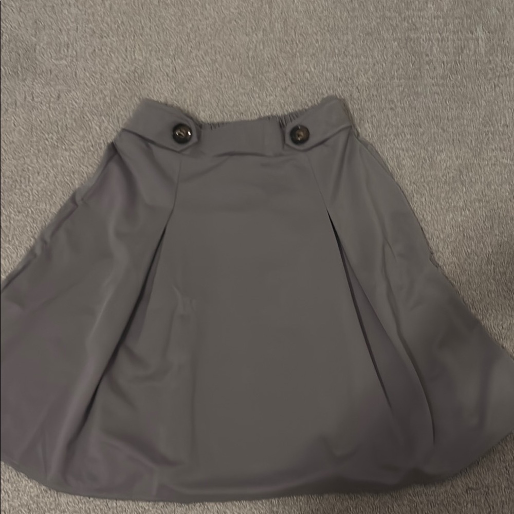 Grace Karin Gray Pleated A-Line Mini Skirt